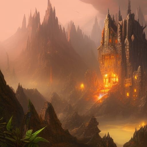 Detailed Ork Matte Painting in Fantasy Concept Art