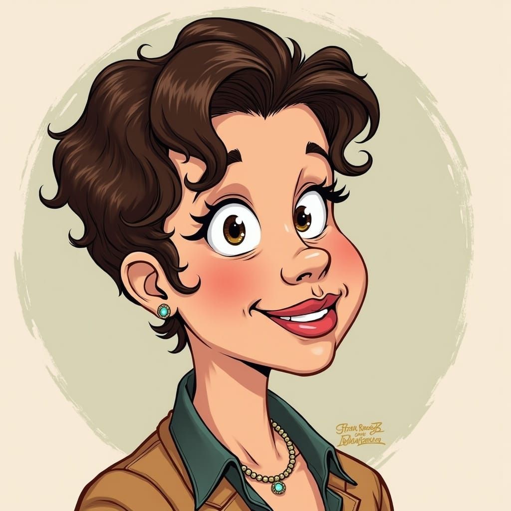 Classic Cartoon Woman in Hanna-Barbera Style