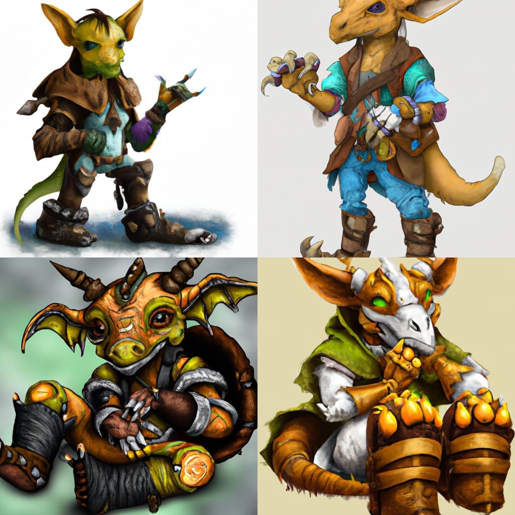 Detailed Digital Art of D&D Kobold in Pony Gear
