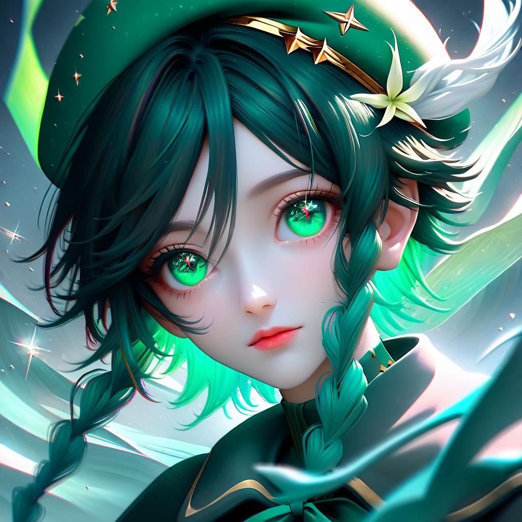 Vibrant Anime Girl in Ethereal Flight