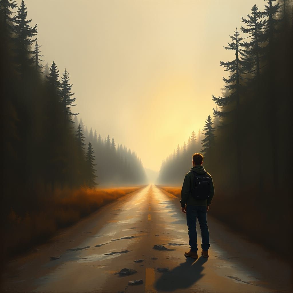 Misty Pathway to Reflection