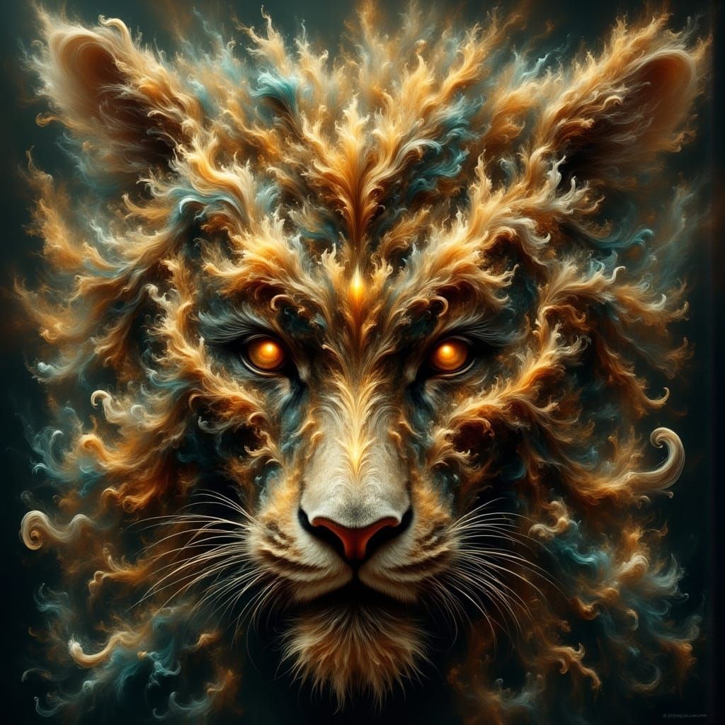 Majestic Earth Elemental Tiger in Whimsical Fantasy Style