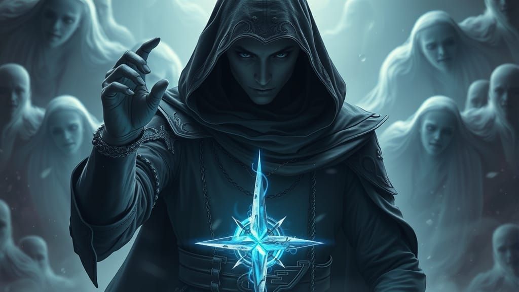 Ethereal Fantasy Mage Surrounded by Ancient Spirits in Cinem...