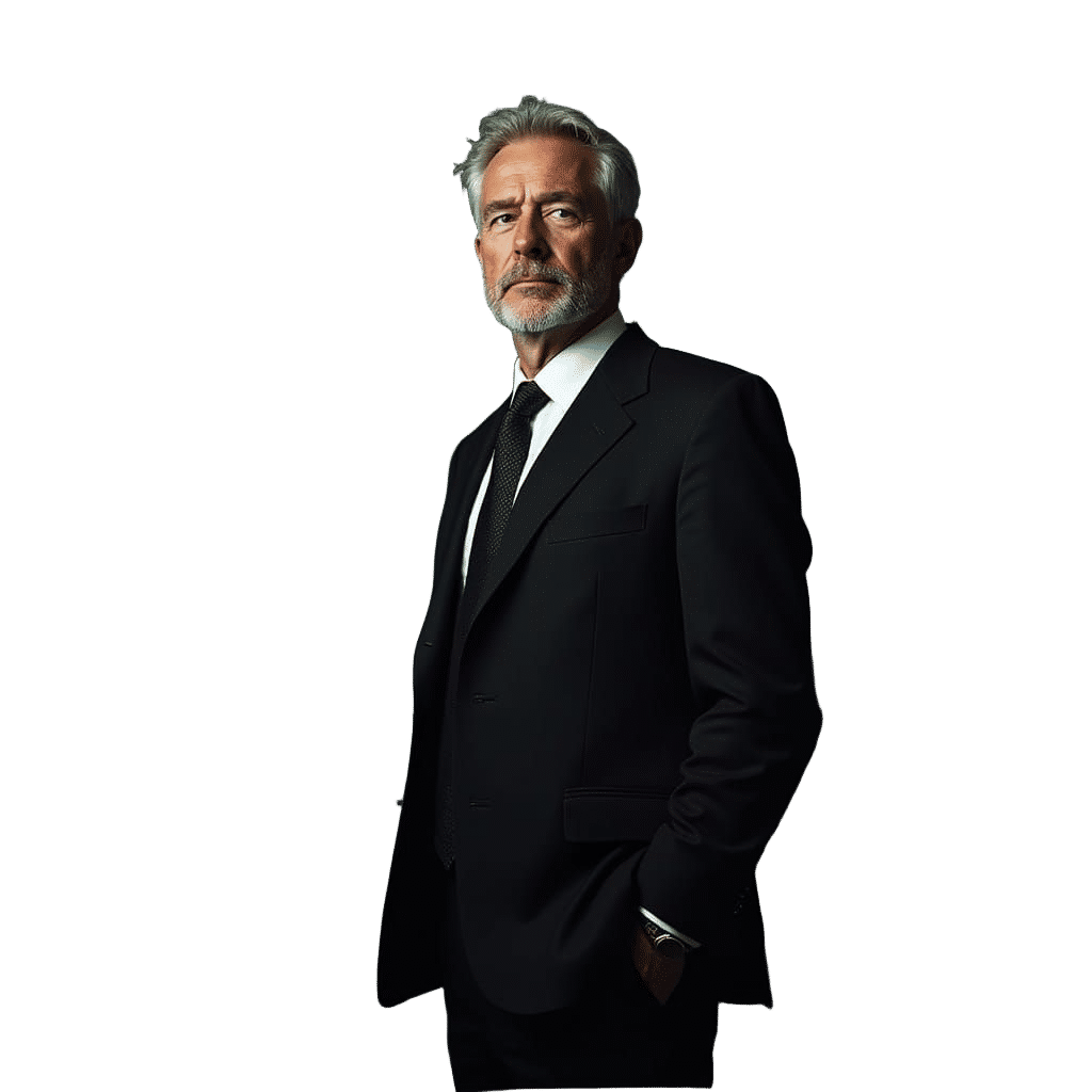 Cinematic Film Still of a 67-Year-Old Federal Agent