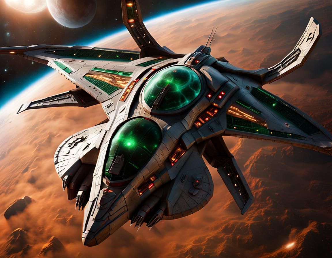 Klingon Bird of Prey in Flight: A Detailed Starship