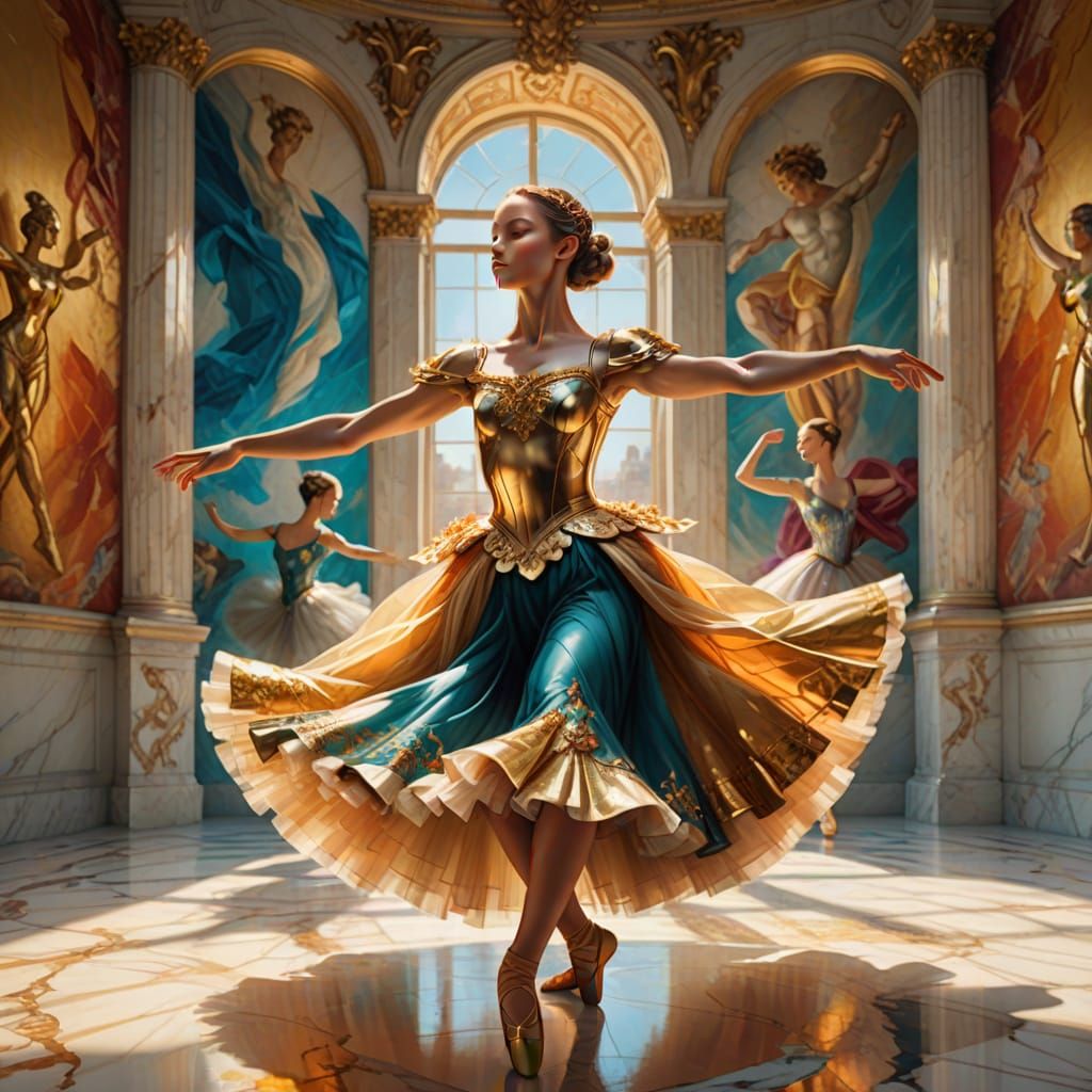 Michaelangelo and Ballerina Dance: Hyperrealistic Digital Ar...