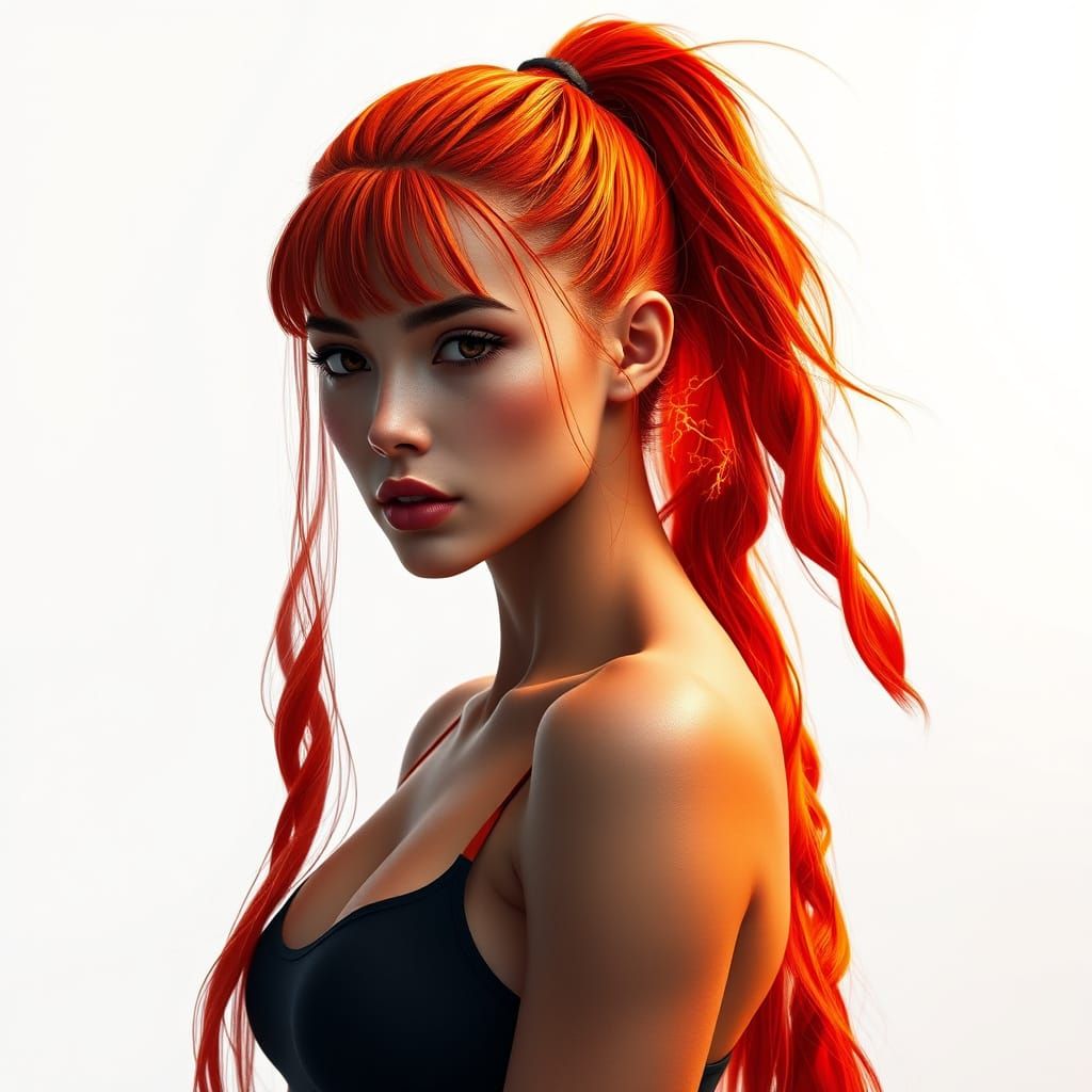 Fiery Goddess of Red Ember Beauty