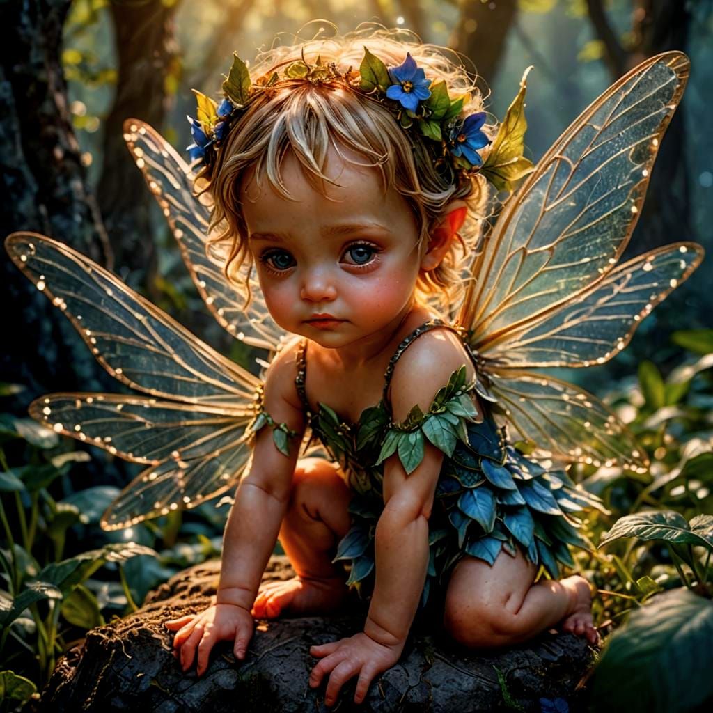 Adorable Fairy with Intricate Wings in Candy Art Style