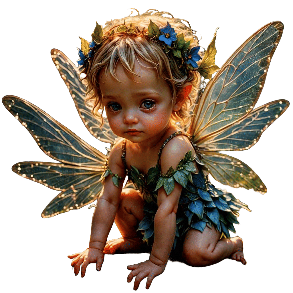Adorable Baby Fairy with Intricate Wings in Candy Art Style