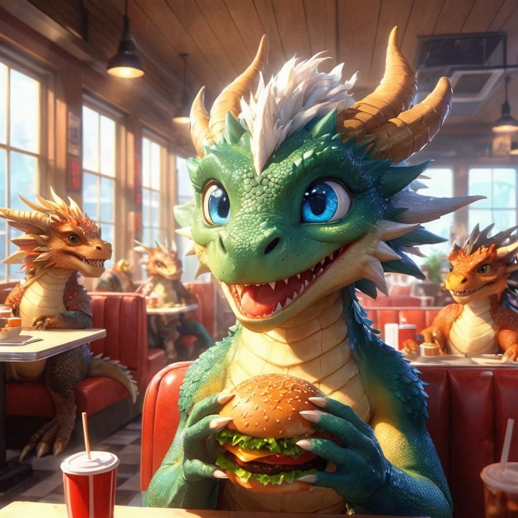 Dragon Diner Conversation in Anime Style