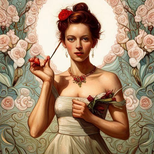 Floral Portrait Art Composition