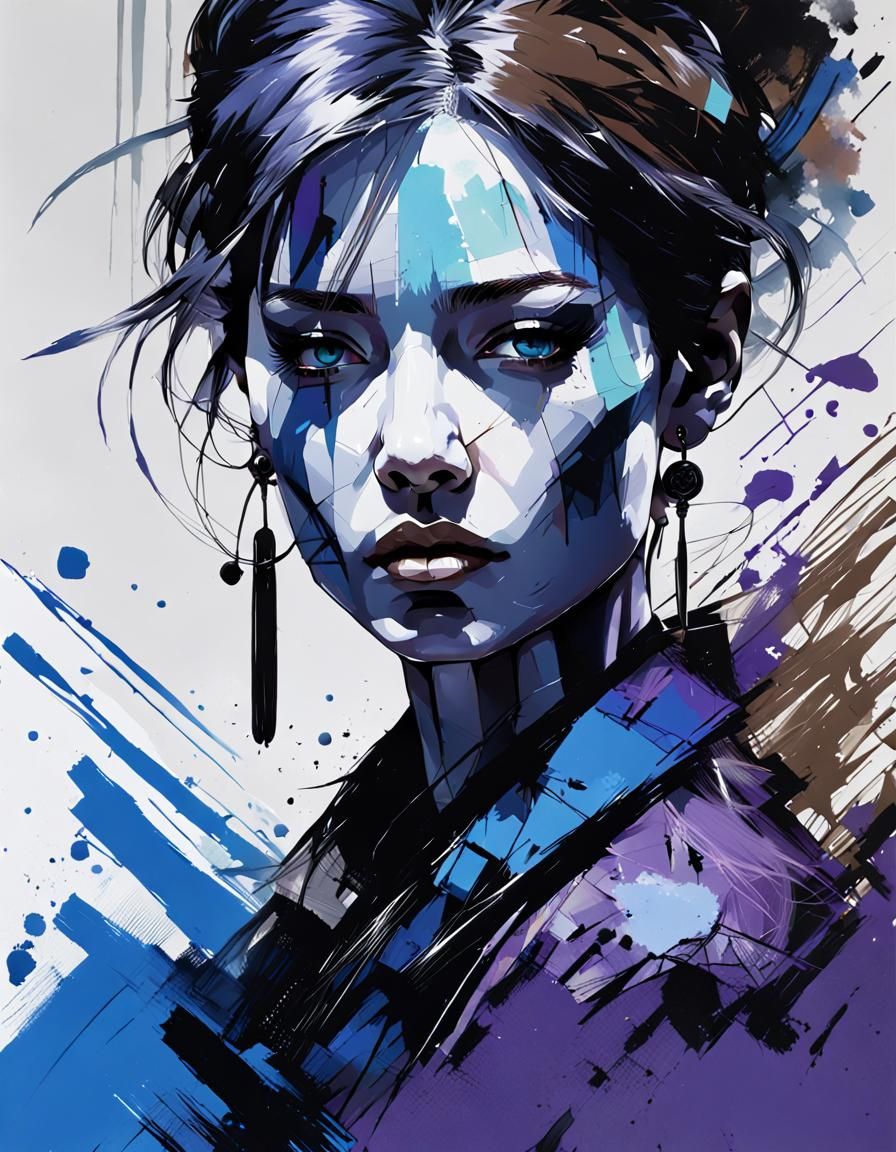 Beautiful Woman Working: Digital Art With Rich Colors