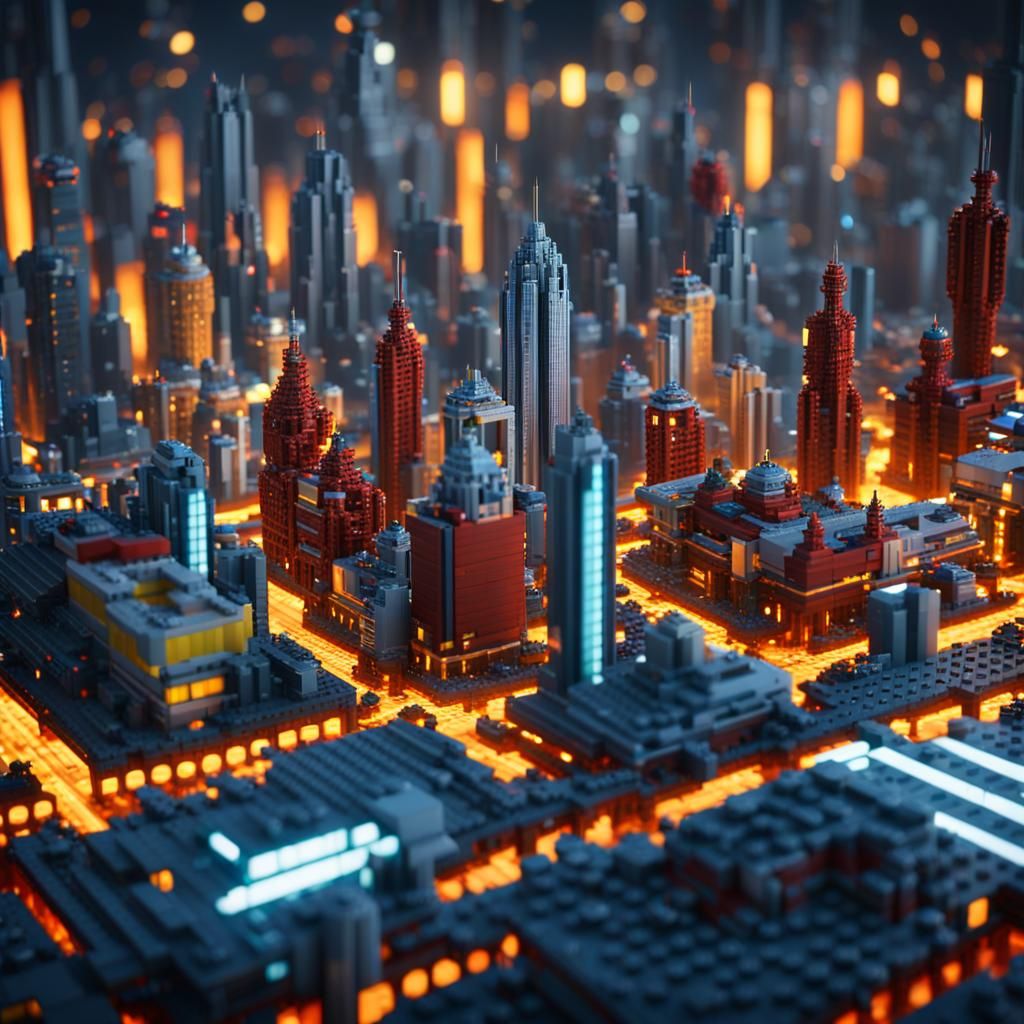 Sci-Fi Lego Cityscape in High Detail