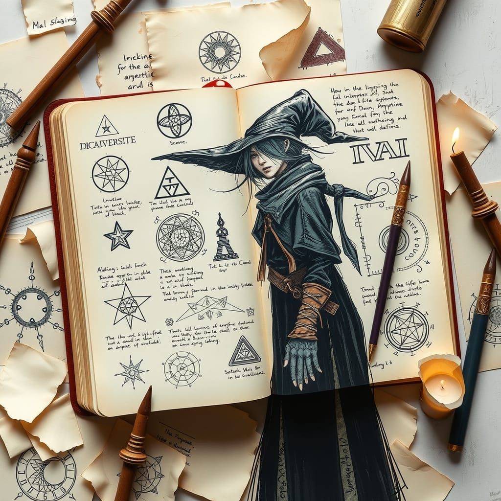 Expressive Wizard Apprentice Sketchbook