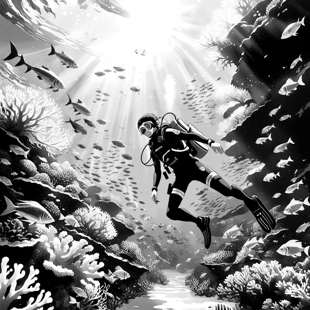 Underwater Reef Scene in Studio Ghibli Anime Style