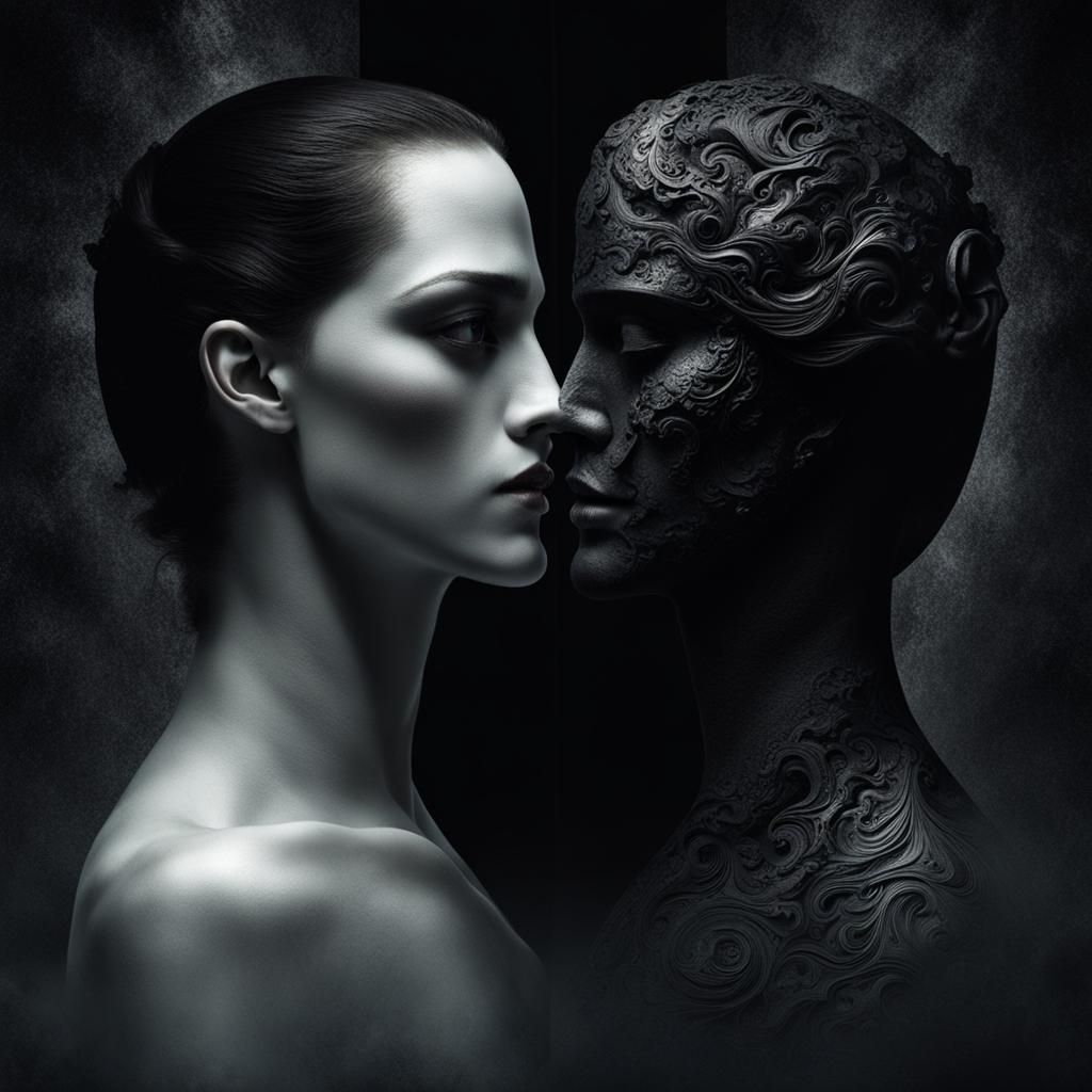 Duality of Love: Two-Faced Figure