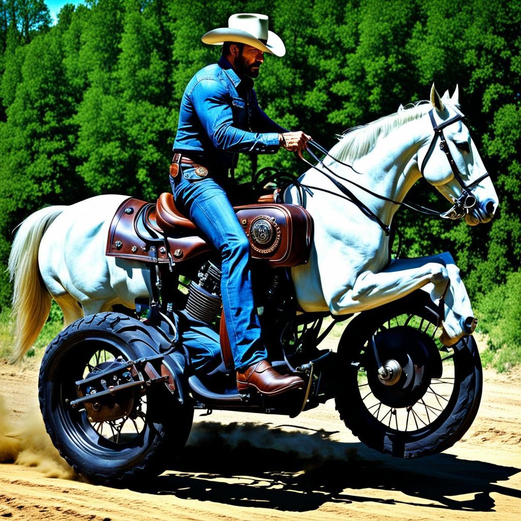 Cowboy Riding a Steel Horse: Wanted Dead or Alive