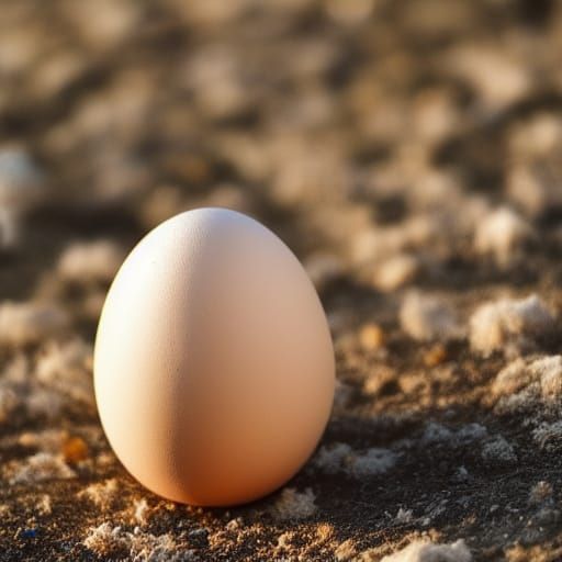 Chicken Hatching From Egg in Divine Sunshine