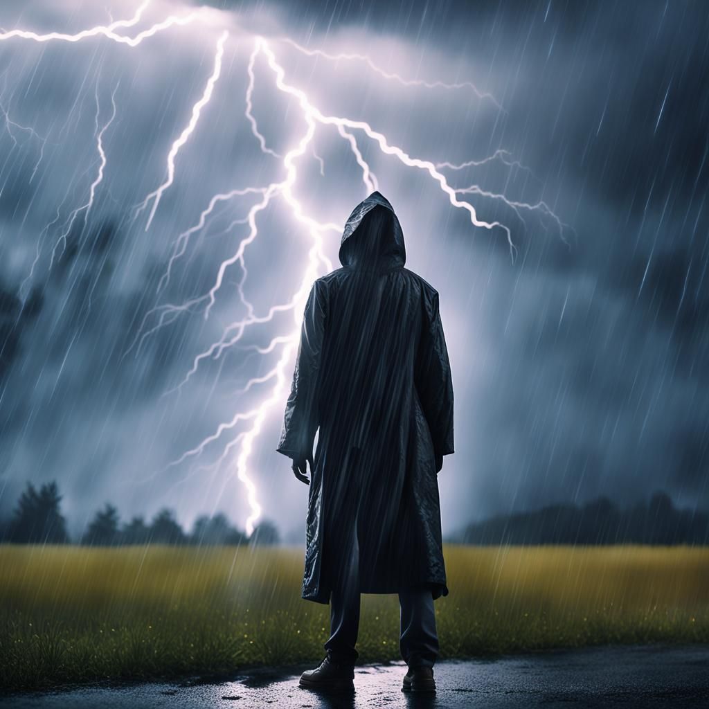 Rebirth in Lightning Storm: Hyper-Realistic Digital Art