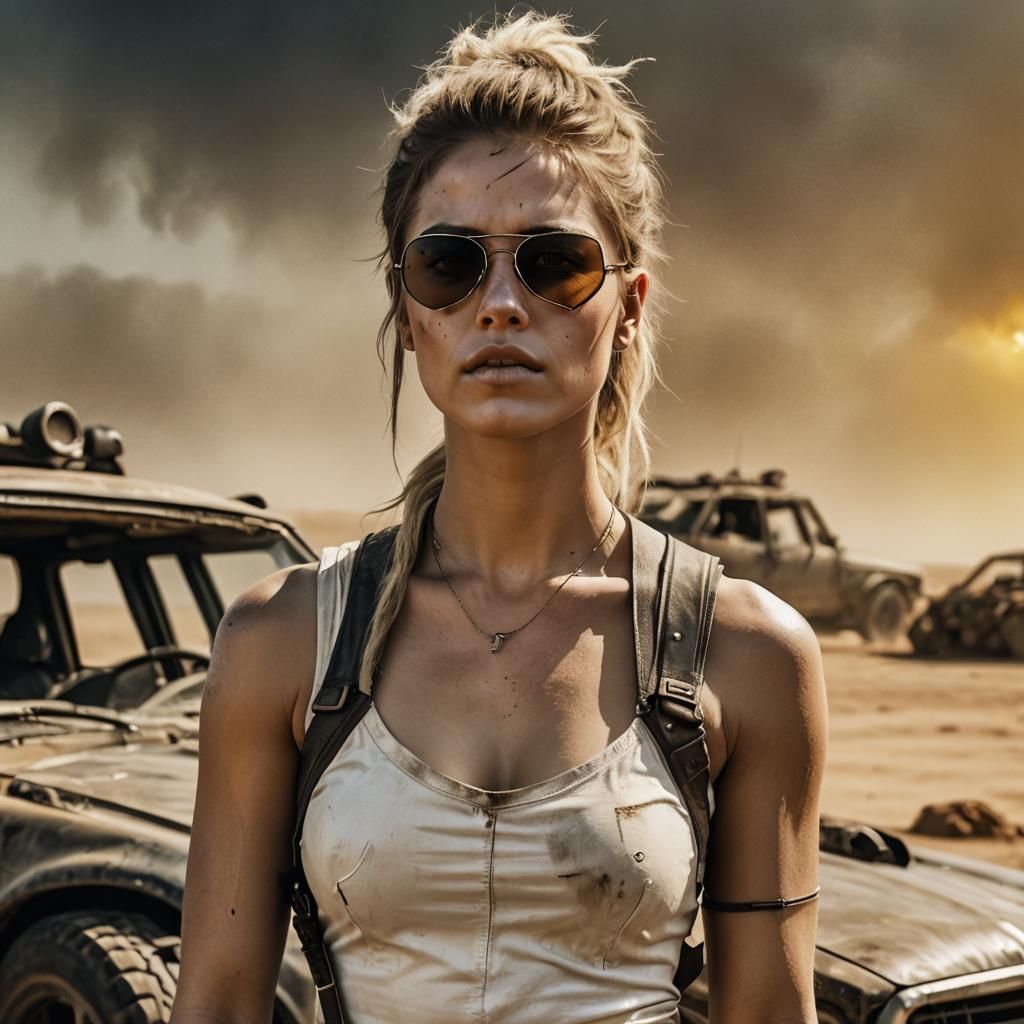 Mad Max Style Portrait of a Young Woman