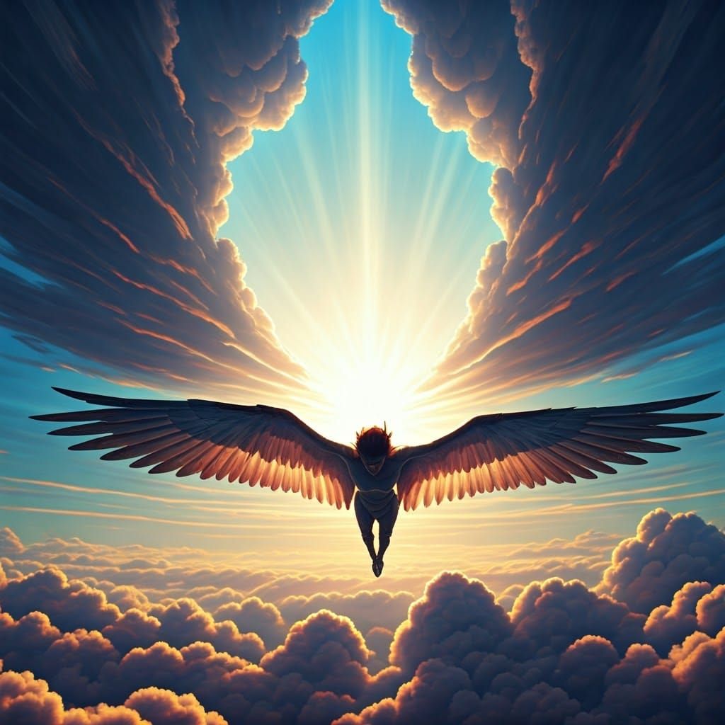 Icarus in a Descent of Golden Light