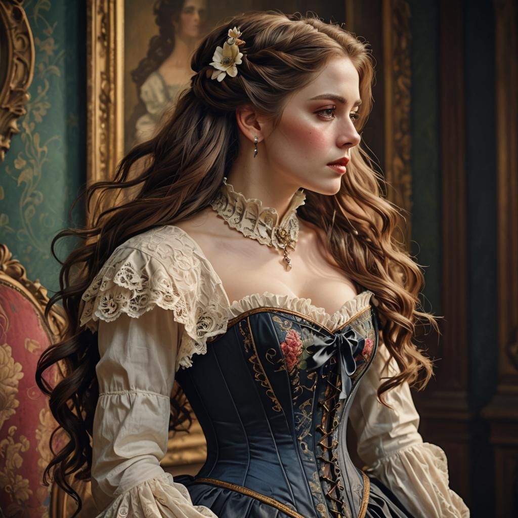 Victorian Era Woman Portrait in Hyperrealism