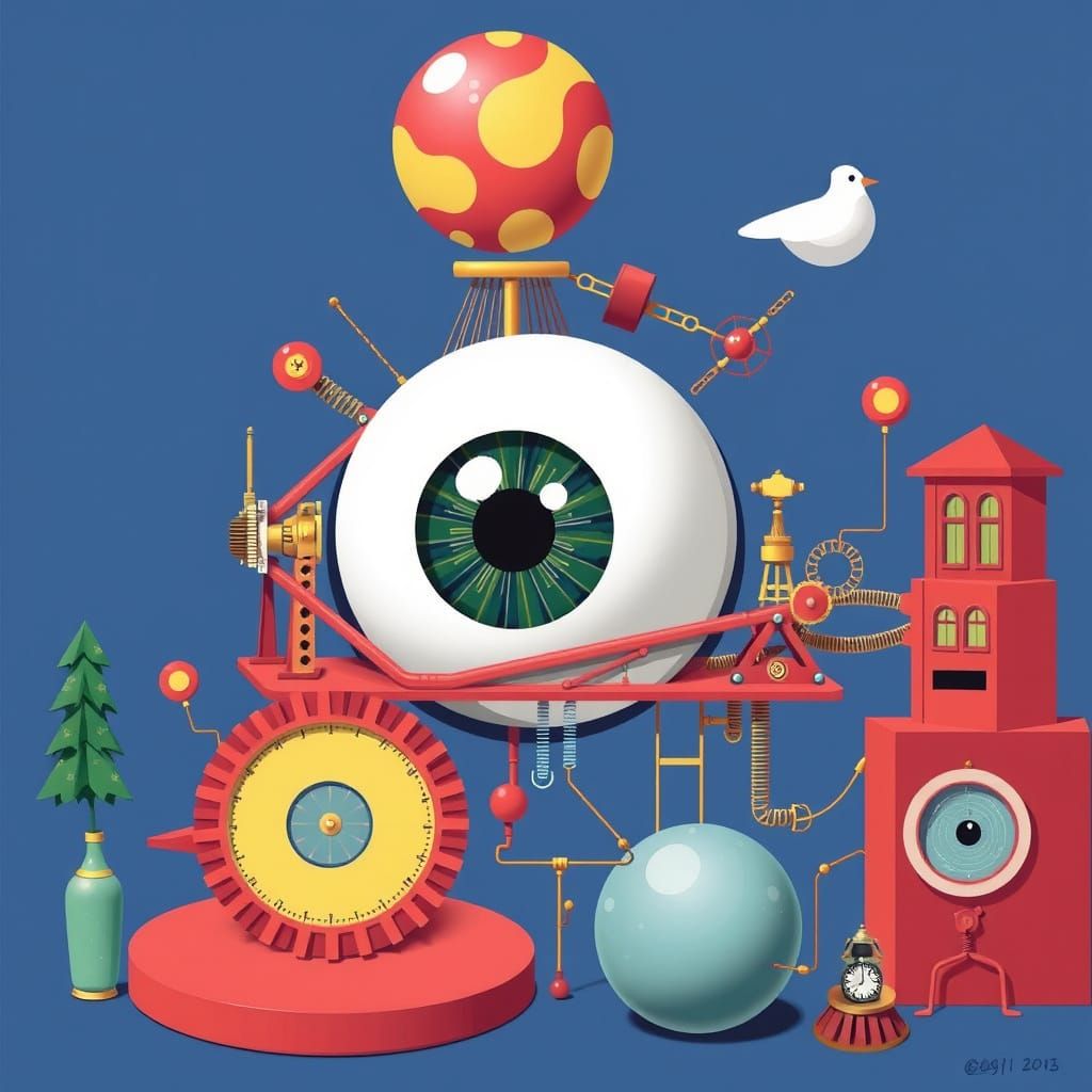 How the Eye Works in Rube Goldberg Style
