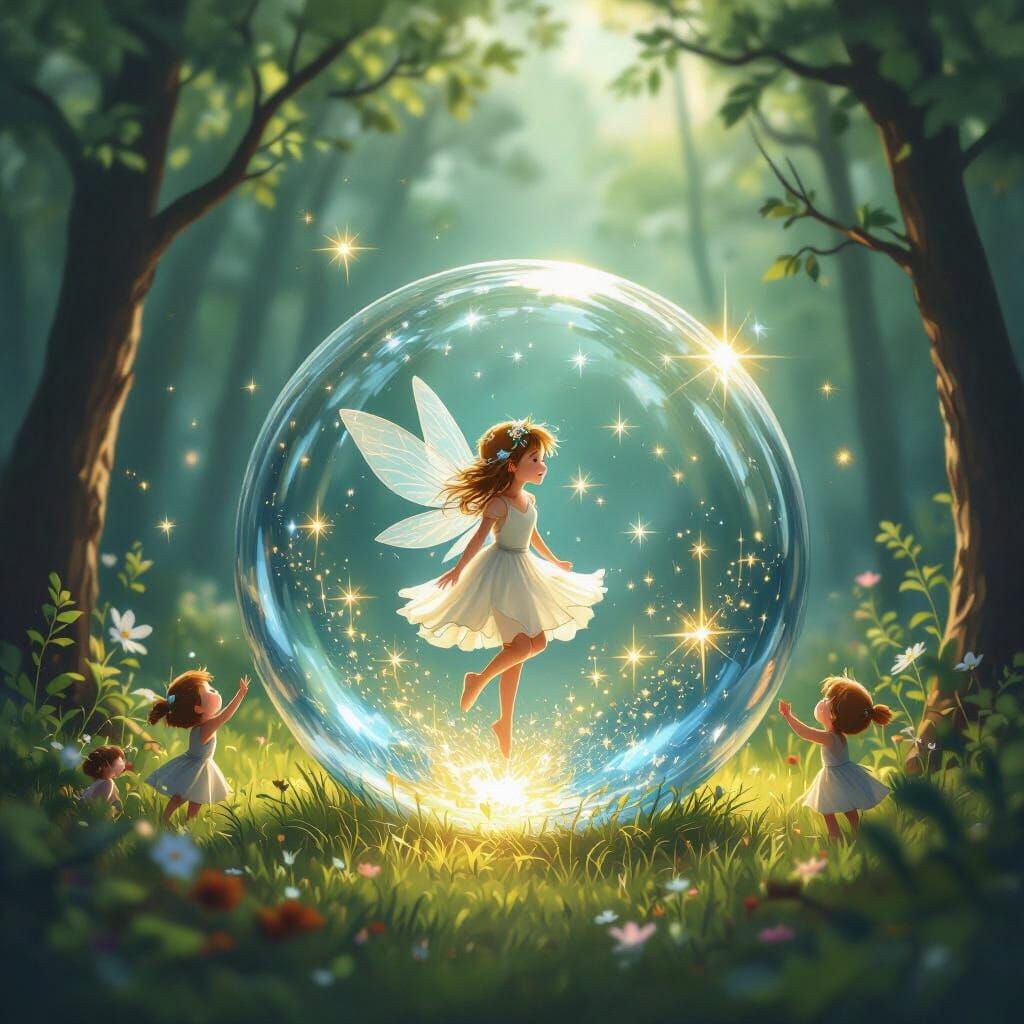 Crying Fairy Trapped in Forest Globe