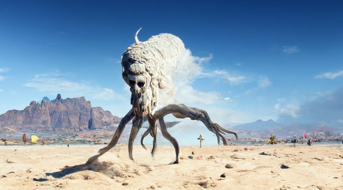 Giant Sand Eldritch God in Barren Desert