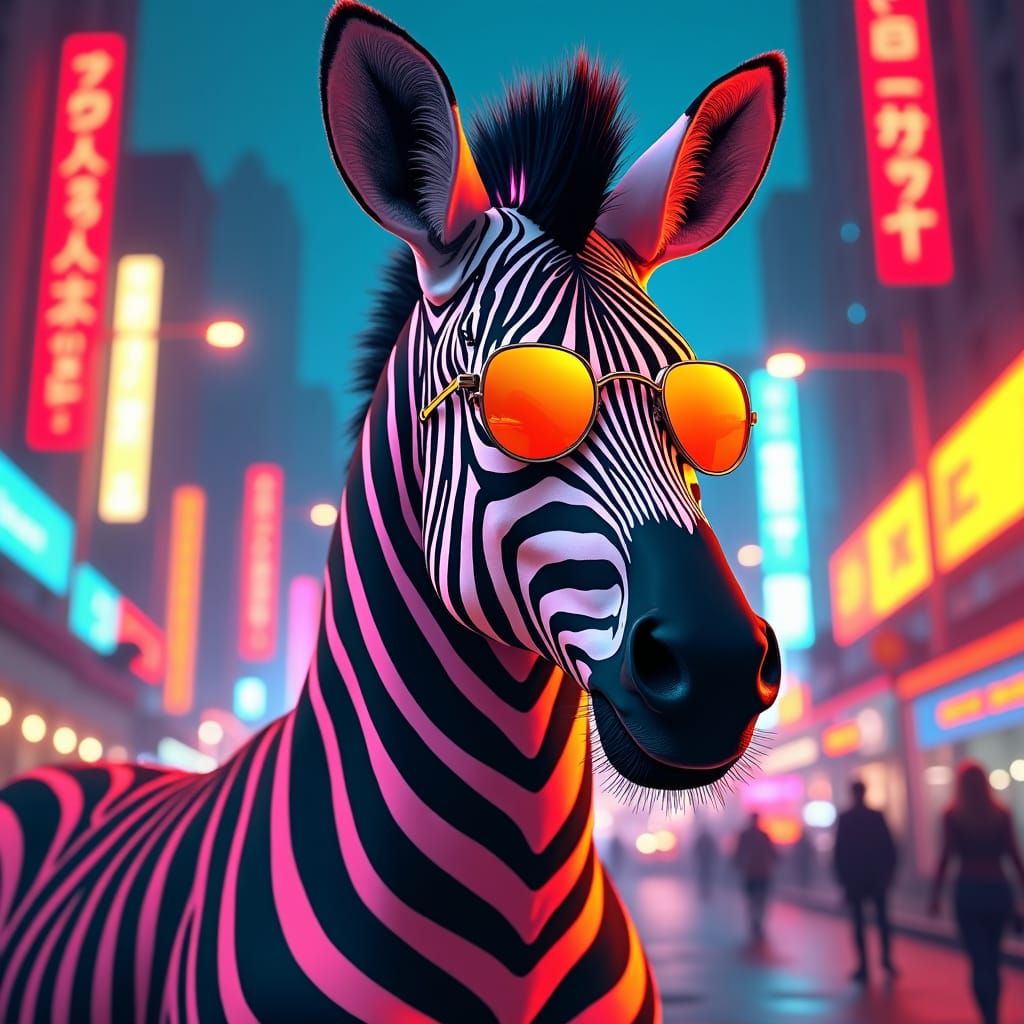 Pop Art Zebra in Aviator Sunglasses