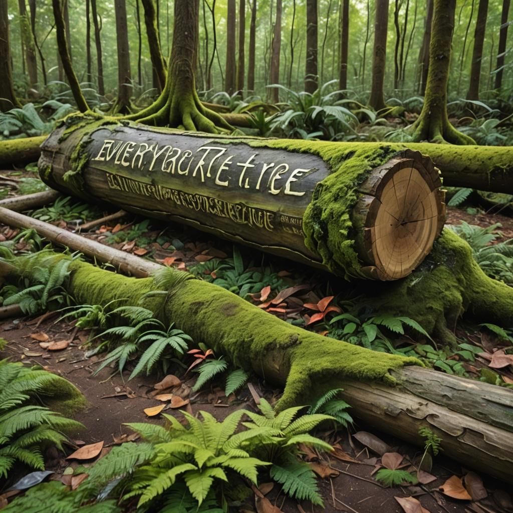 Engraved Forest Log: A 3D Animist Sculpture