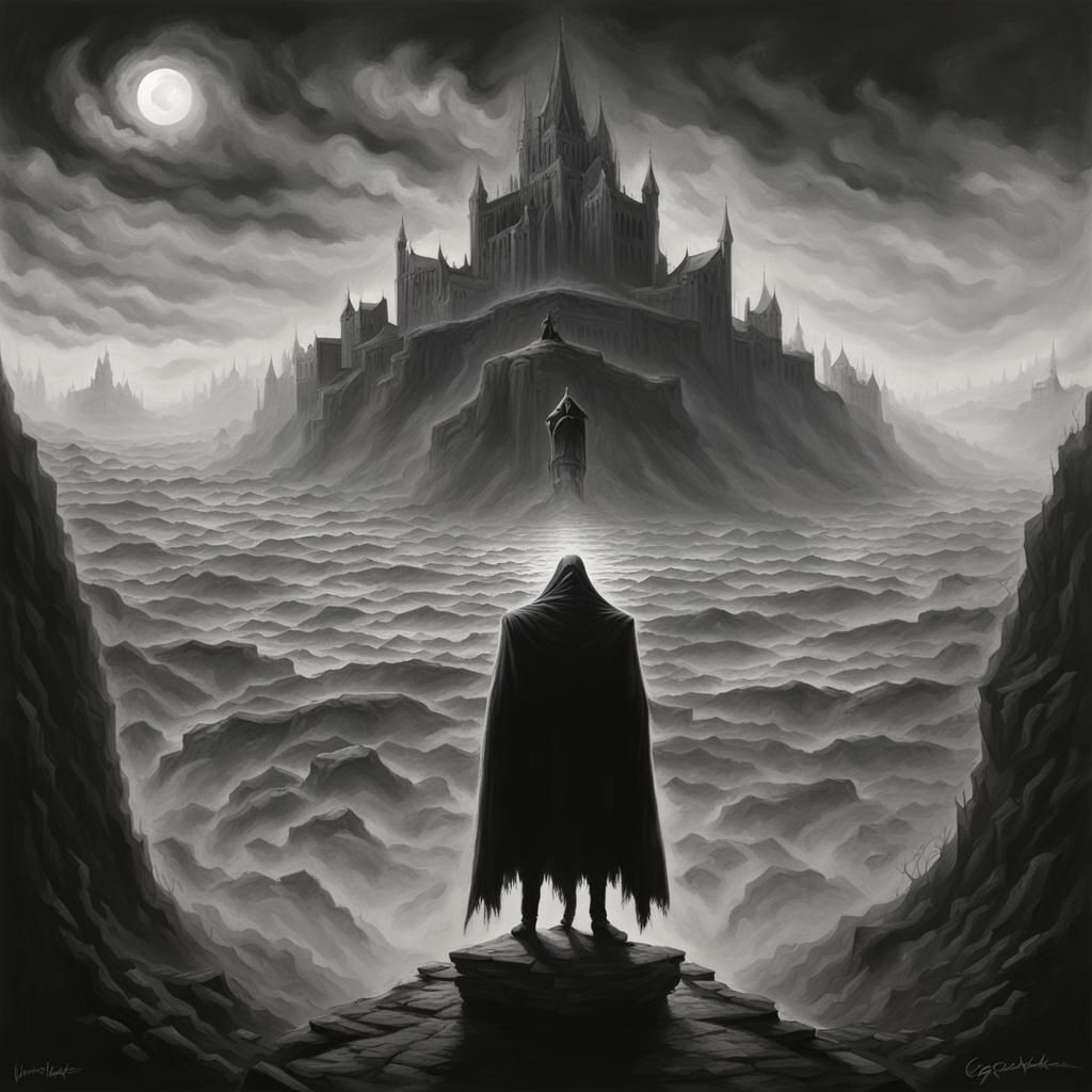 Sinister Optical Illusion in Dark Fantasy Style