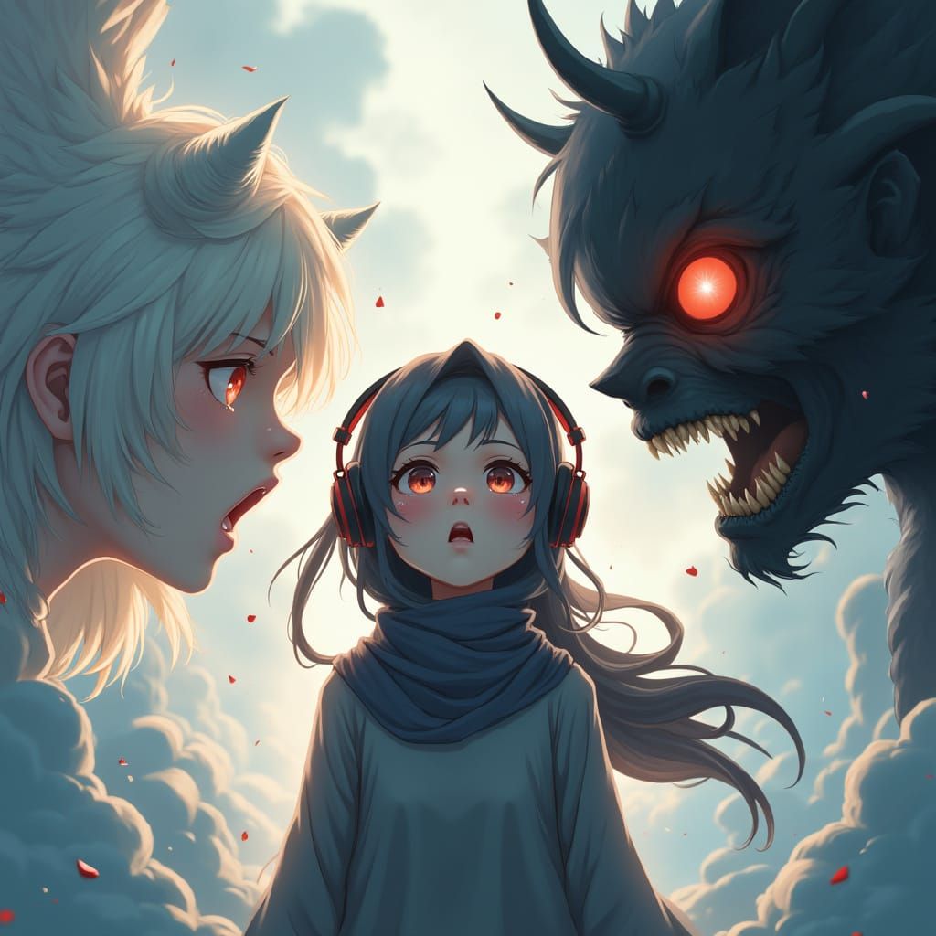 Lofi Girl Torn Between Angel and Devil