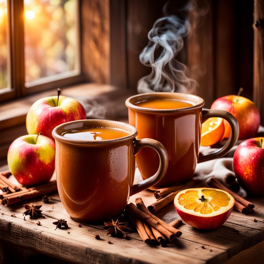 Cozy Autumn Still Life with Cider in Golden Light