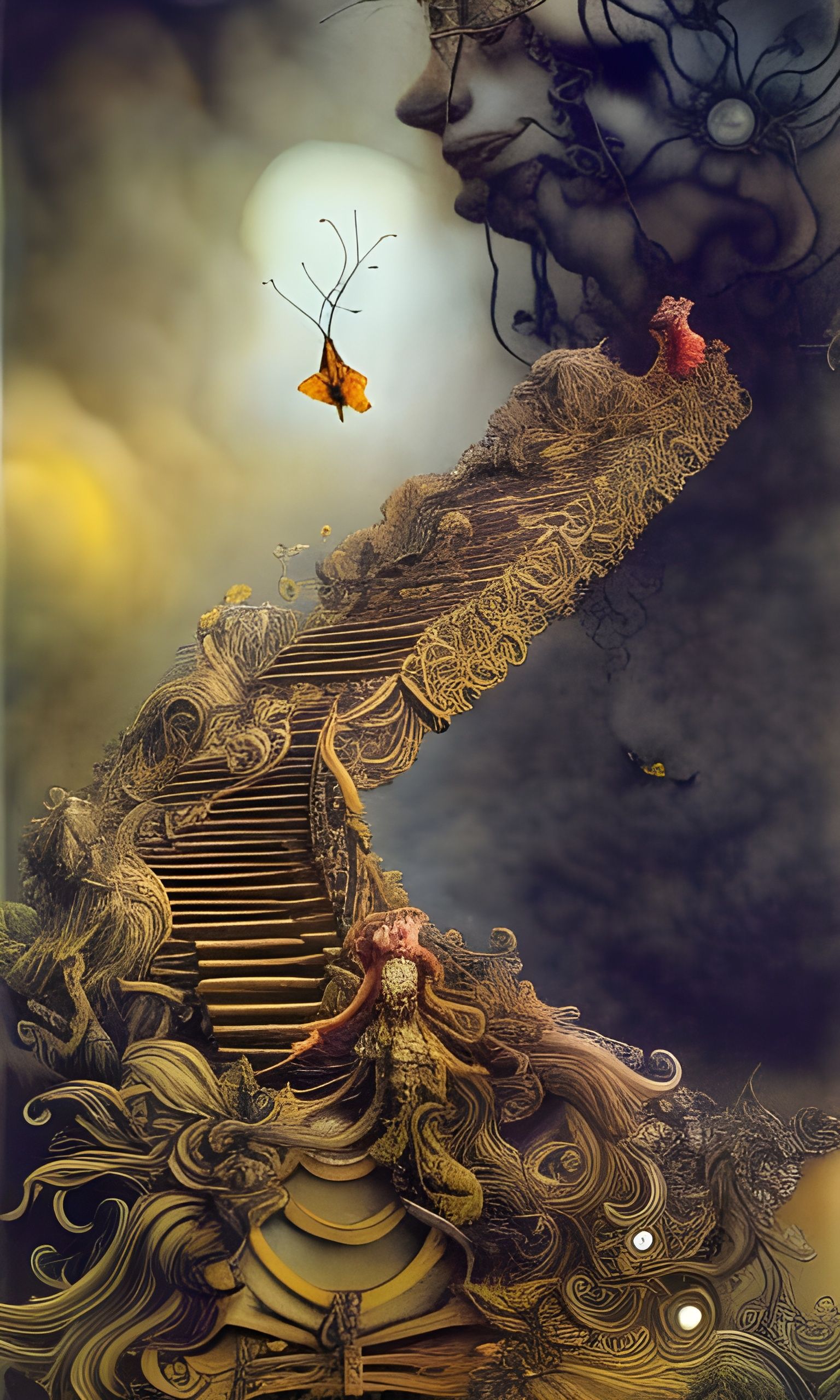 Surreal Stairway Inspired by Dalí and Yerka