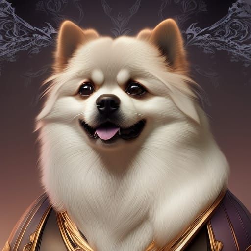 White Pomeranian Mage