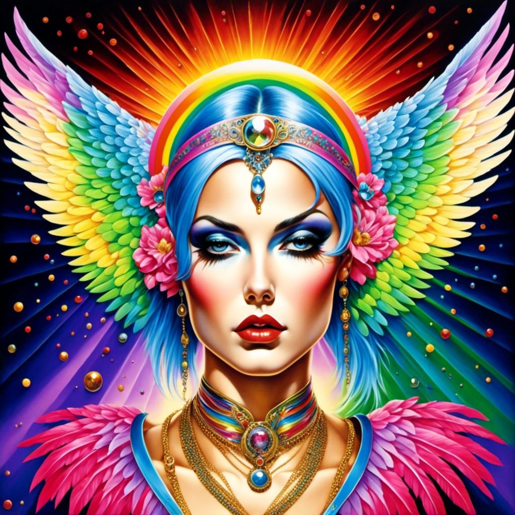 Rainbow Angel in Ethereal Light