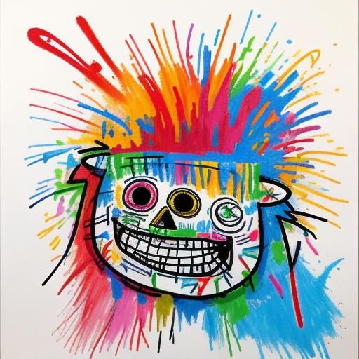 Graffiti Kingdom: A Child's Doodle in Basquiat Style