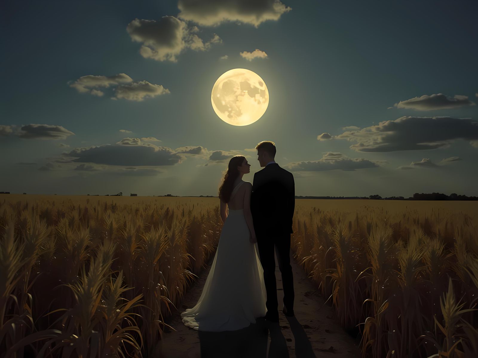 Silent Encounter Under Harvest Moon