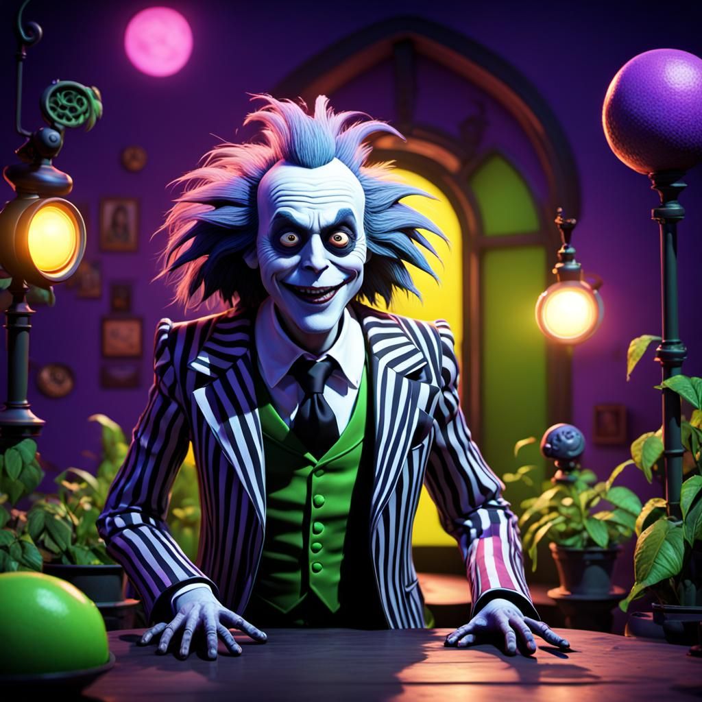 Beetlejuice Reimagined as 3D Digital Art