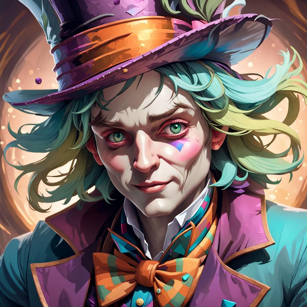 Mad Hatter Portrait in Hyperdetailed Digital Art