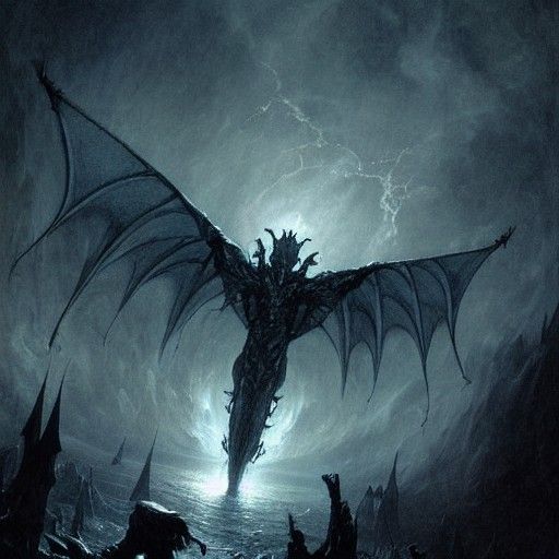 Cosmic Dragon of Horror in Gothic Style