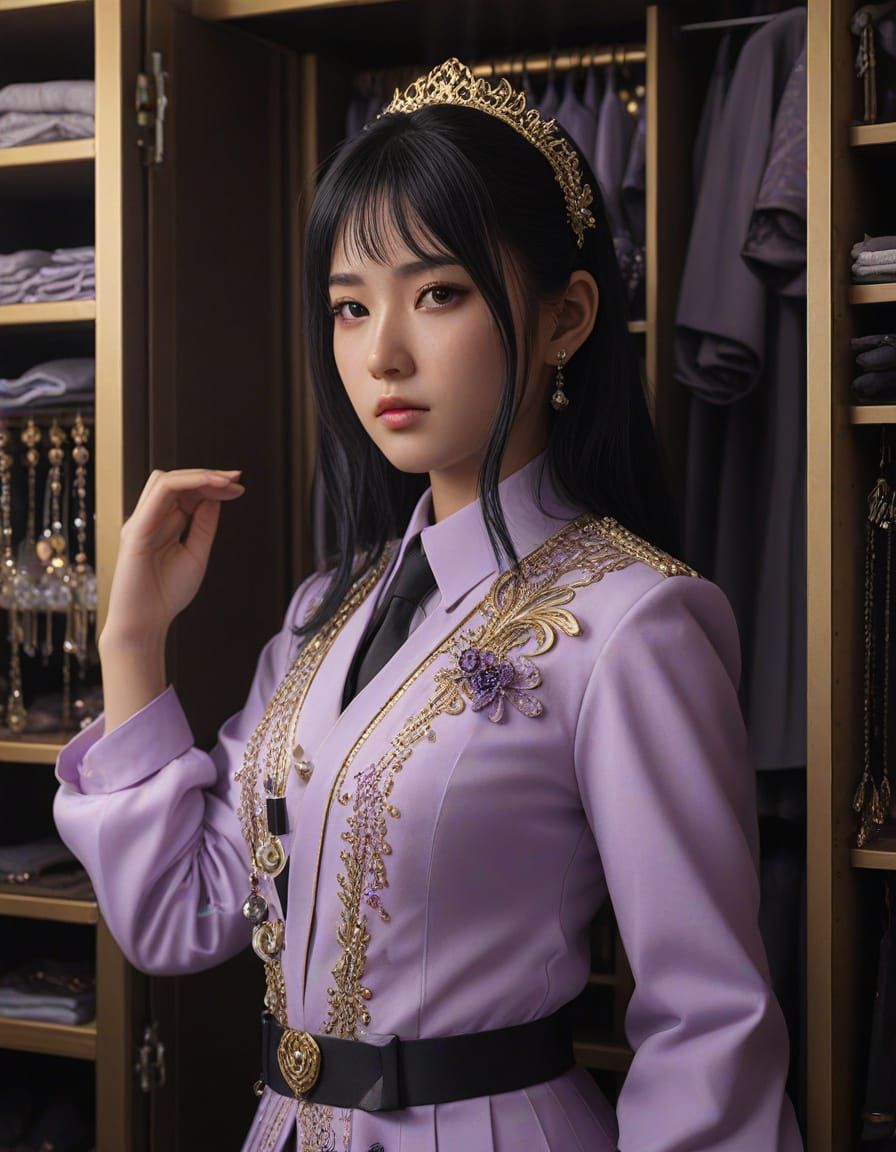 Japanese Girl in Closet: Hyper Cinematic Art