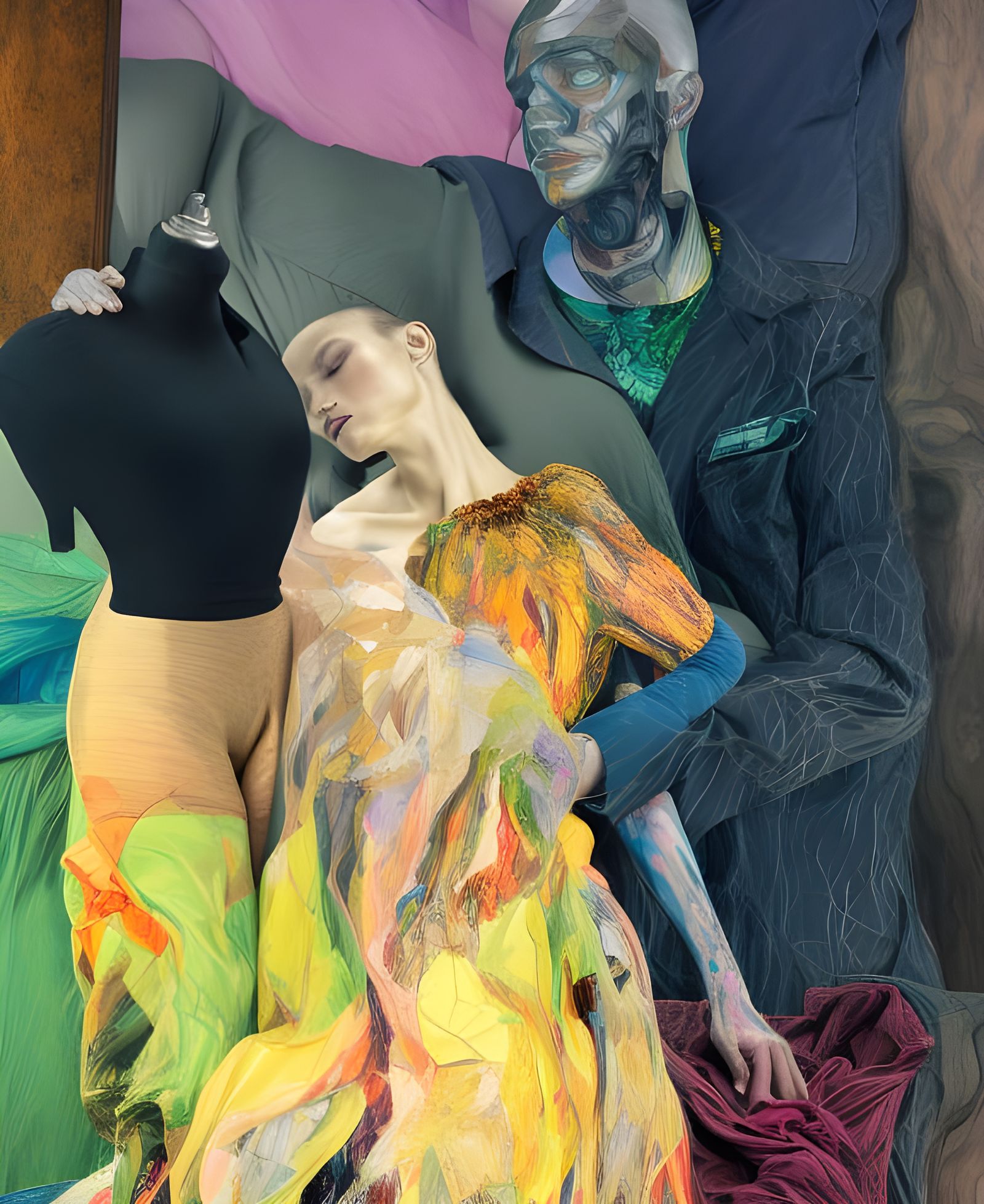 Technicolor Figure in Tatters, Digital Art