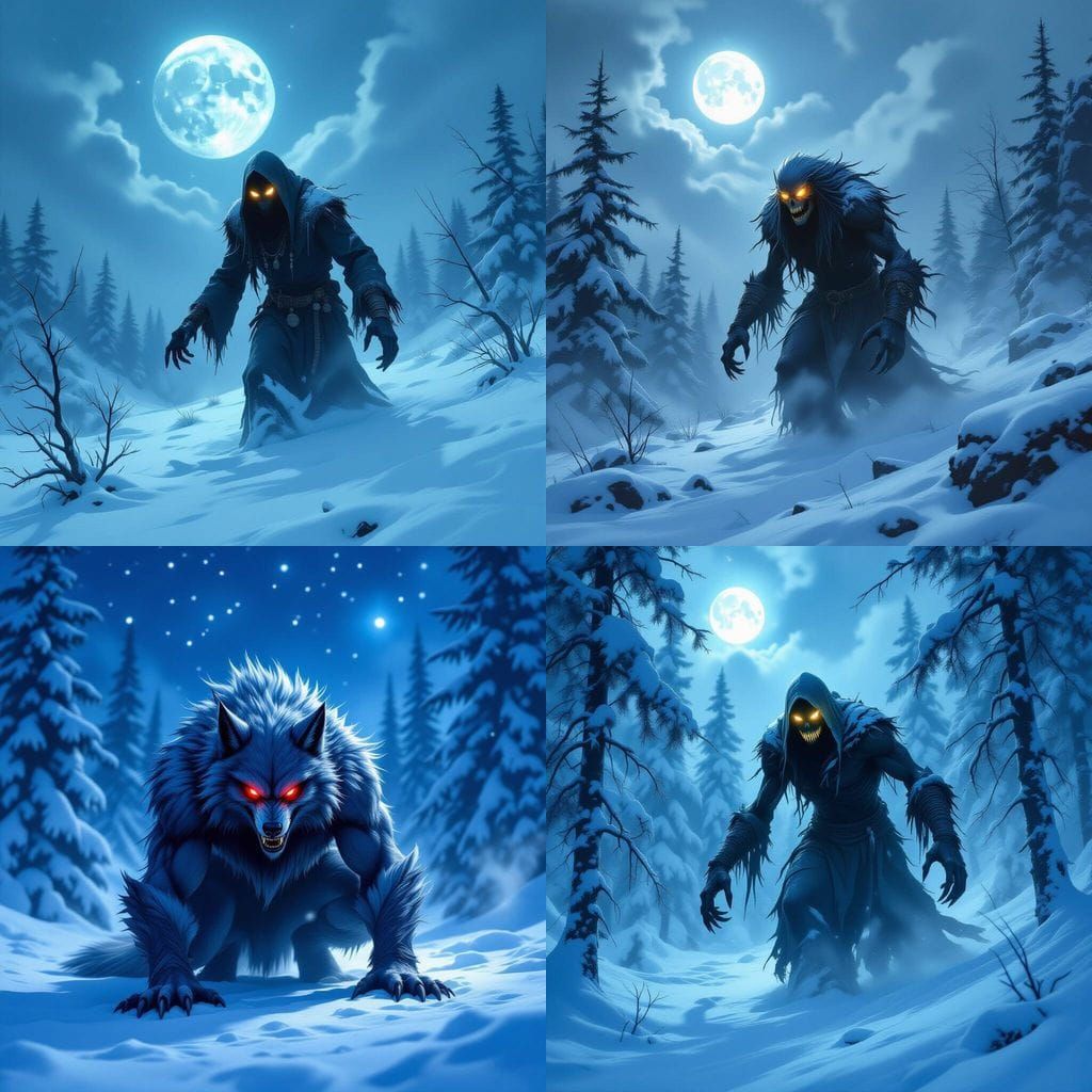 Skinwalker Lurking in a Snowy Wilderness