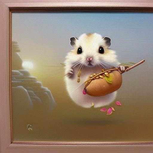 Ninja Hamtaro Steals Potatoes: Ethereal Fantasy Art