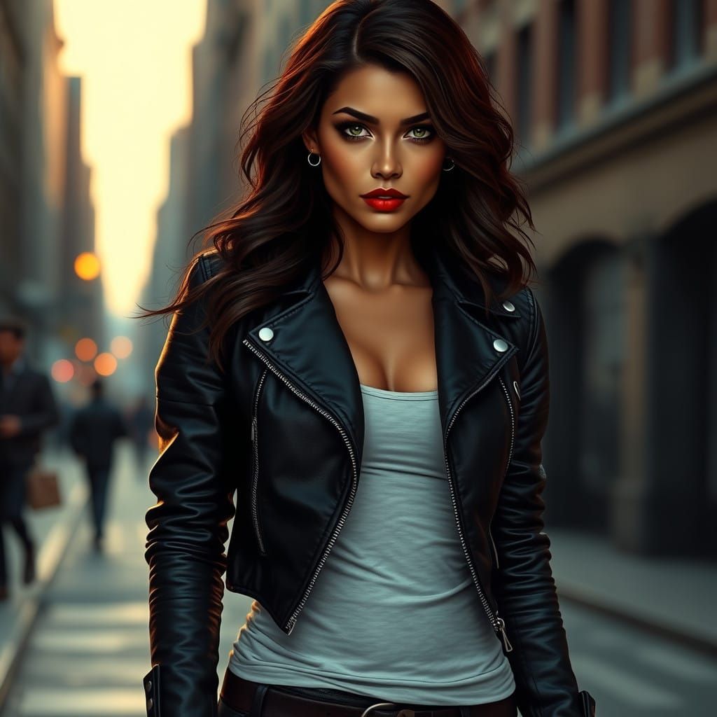 Cyberpunk Woman with Mysterious Aura