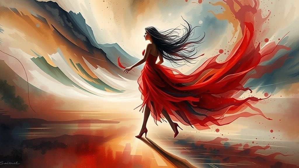 Vibrant Desert Dreamscapes in Abstract Digital Art