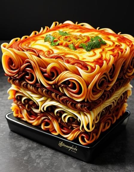 Hyperornate Fractal Noodles and Lasagna, Neapolitan Style