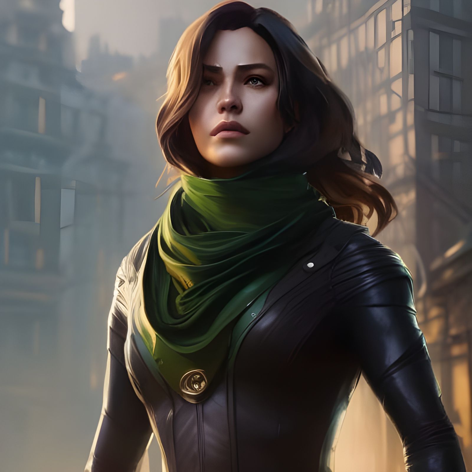 Rogue with Scarf: Hyperdetailed Digital Art Portrait